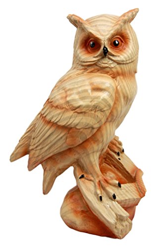 Ebros Gift Ebros Gift Rustic Rainforest Great Horned Owl Decorative Faux Wood Figurine 8.25" Tall