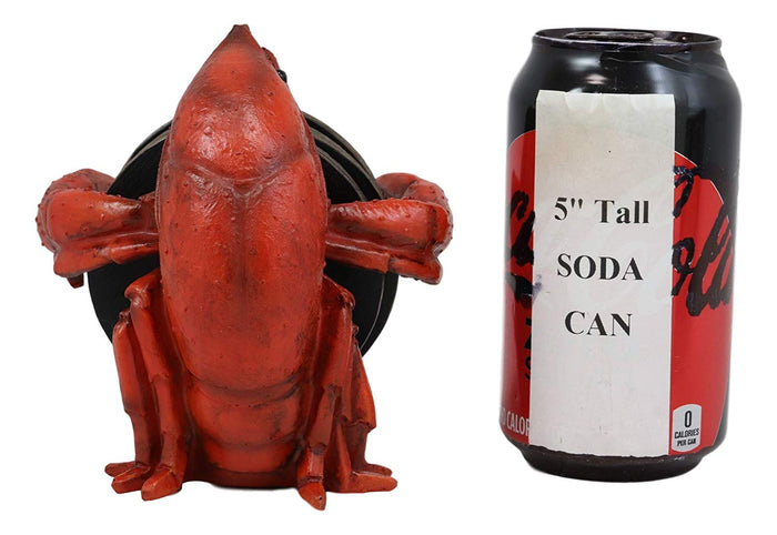 Ebros Gift Ebros Gift Rustic Southwestern Cajun Creole Crawfish Coaster Set With 4 Round Cork Based Coasters 5" High Home Accent Crayfish Small Lobster Western Decorative Figurine