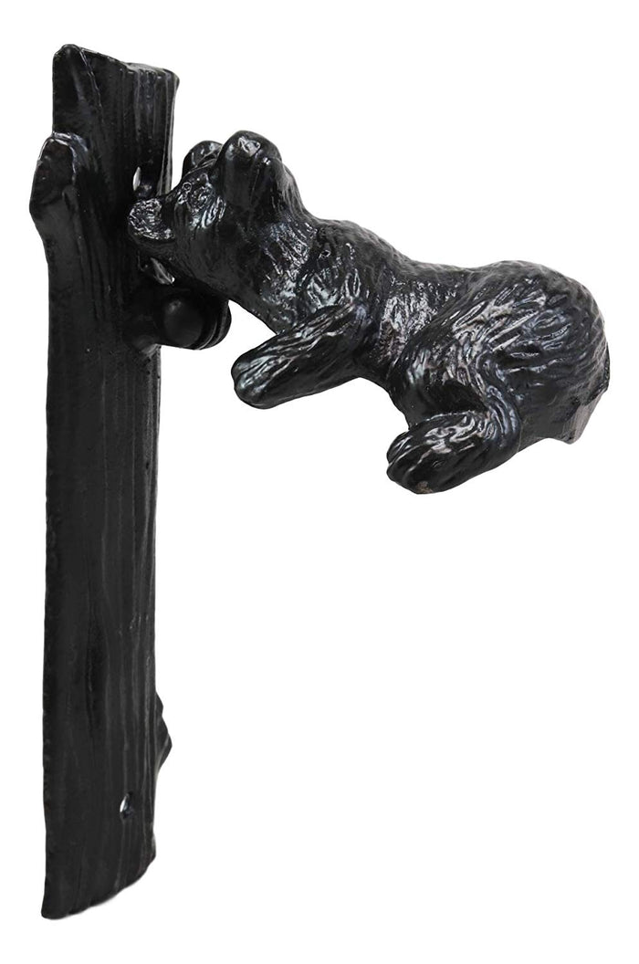 Ebros Gift Ebros Gift Rustic Western Forest Black Bear Climbing Tree Cast Iron Door Knocker