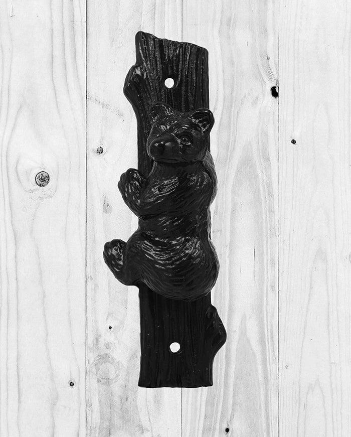 ebros gift Ebros Gift Rustic Western Forest Black Bear Climbing Tree Cast Iron Door Knocker