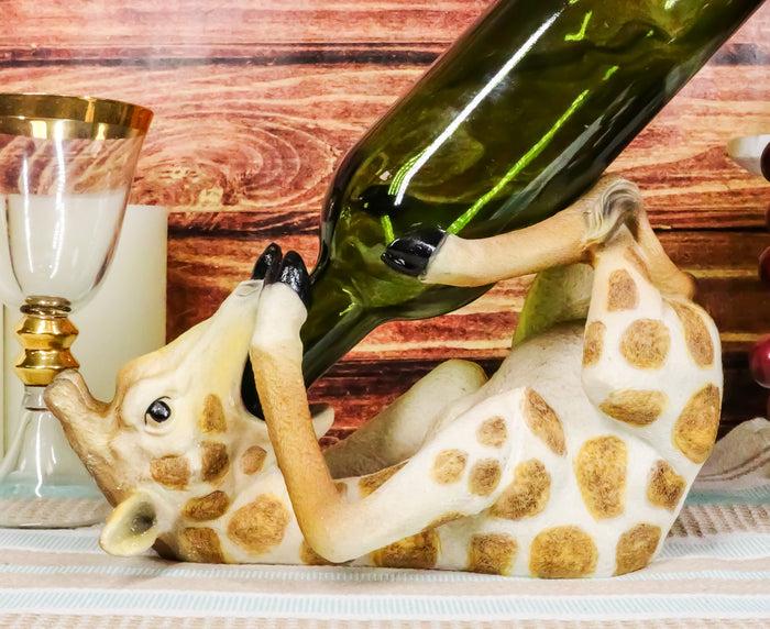 ebros gift Ebros Gift Safari Drunken Long Necked Giraffe Wine Bottle Holder Caddy Figurine