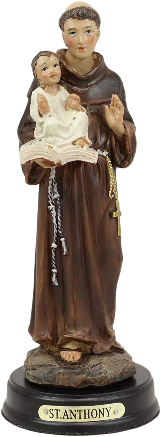 Ebros Gift Ebros Gift Saint Anthony Carrying Baby Jesus Decorative Figurine 5.5" Tall