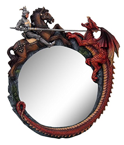 ebros gift Ebros Gift Saint George The Dragon Slayer Wall Mounted Mirror Plaque Decor 11.75'H