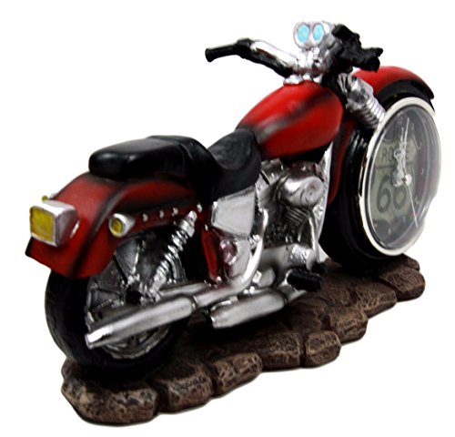 Ebros Gift Ebros Gift Sexy Red Chopper Motorbike Decorative Analog Table Clock Figurine