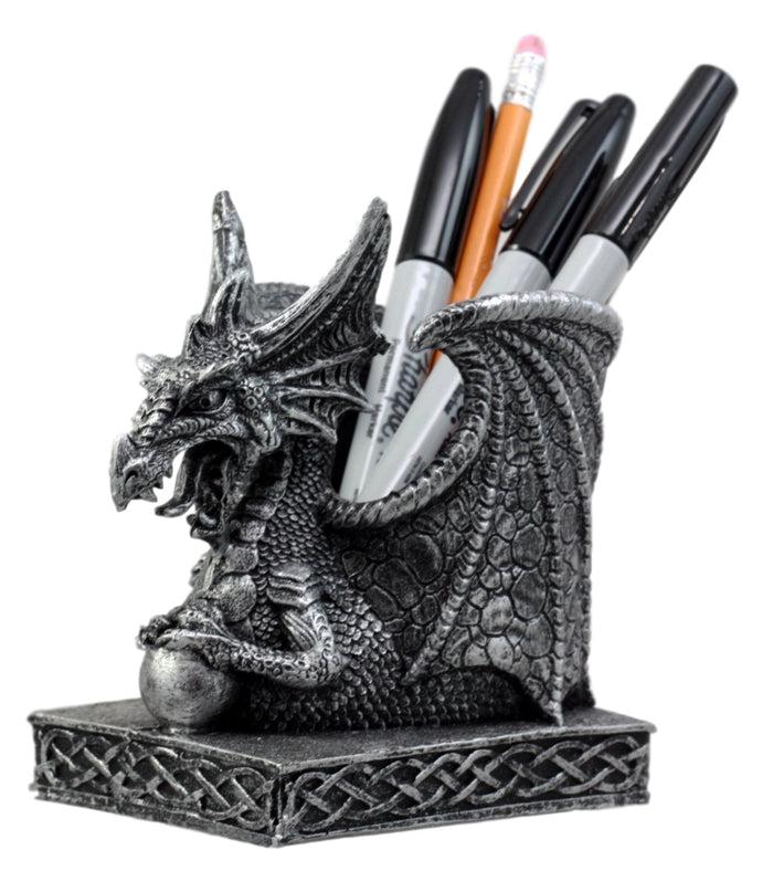 Ebros Gift Ebros Gift Shenlong Spirit Dragon Orb Stationery Holder Figurine 4.75"H Office