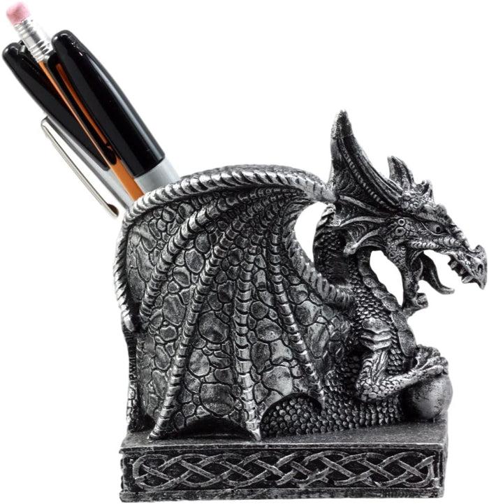 Ebros Gift Ebros Gift Shenlong Spirit Dragon Orb Stationery Holder Figurine 4.75"H Office