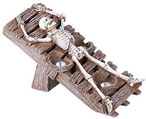 ebros gift Ebros Gift Skeleton Racking Resin Figurine Candle Holder