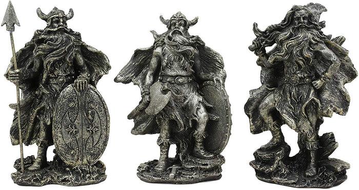 ebros gift Ebros Gift Small Norse Viking Warlock Gods and Sorcerer Statue Set of 3 Figurine