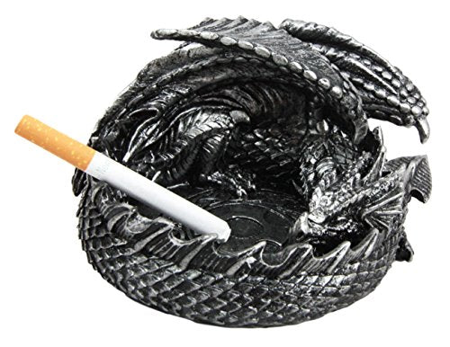 Ebros Gift Ebros Gift Smaug Mountain Castle Dragon In Repose Round Cigarette Ashtray Figurine
