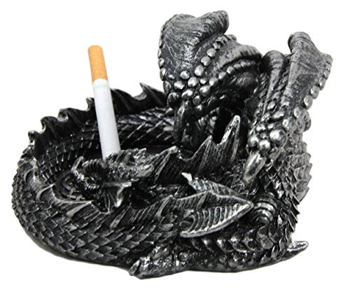 Ebros Gift Ebros Gift Smaug Mountain Castle Dragon In Repose Round Cigarette Ashtray Figurine