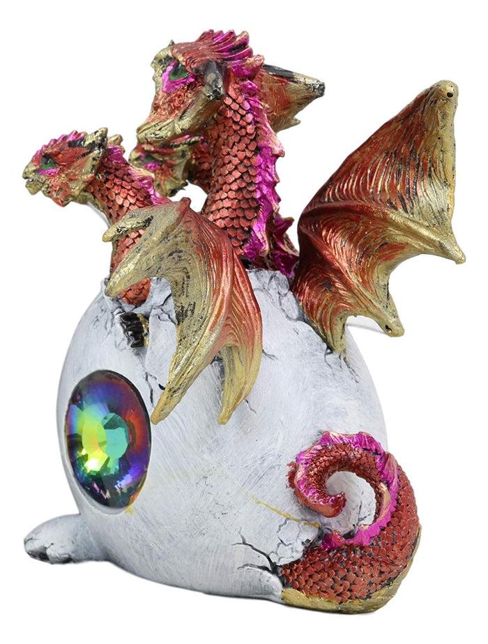 Ebros Gift Ebros Gift Solar Raeon Crystal Hydra 3 Headed Dragon Hatchling Breaking Out Of Egg Shell Decorative Figurine 5" H Dungeons And Dragons Statue Wyrmling Eggs Decor Medieval Renaissance Theme
