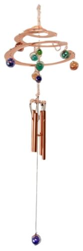 Ebros Gift Ebros Gift Spiral Galaxy Copper Metal Wind Chime With Colorful Marbles Resonant Outdoor Patio Garden Decor Accessory