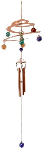 ebros gift Ebros Gift Spiral Galaxy Copper Metal Wind Chime With Colorful Marbles Resonant Outdoor Patio Garden Decor Accessory
