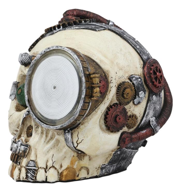 Ebros Gift Ebros Gift Steampunk Detective Skull With Electric Plasma Core Reactor Laser Static Storm Eye Skeleton Gearwork Cranium Decorative Accent Night Party Lamp Figurine 7" Long Halloween Home Decor Statue