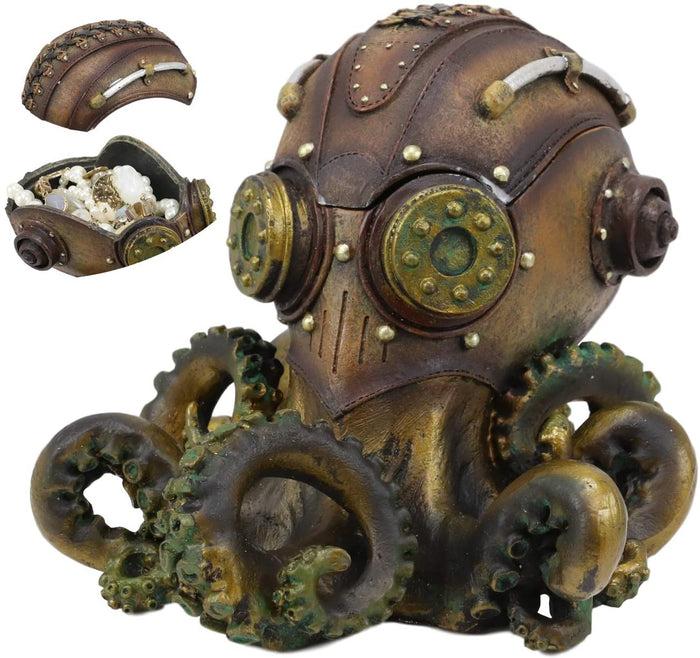ebros gift Ebros Gift Steampunk Octopus Marauder Cyborg Infantry Decorative Box Figurine 5.5"H