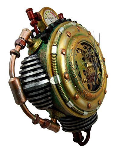 Ebros Gift Ebros Gift Steampunk Pressure Chamber Gearwork Decorative Wall Clock Figurine 11"H