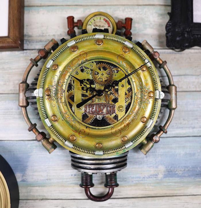 ebros gift Ebros Gift Steampunk Pressure Chamber Gearwork Decorative Wall Clock Figurine 11"H