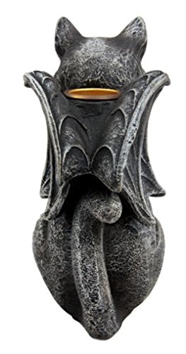 Ebros Gift Ebros Gift Stoic Guardian Feline Cat Gargoyle Gothic Candleholder Figurine 5.5"H