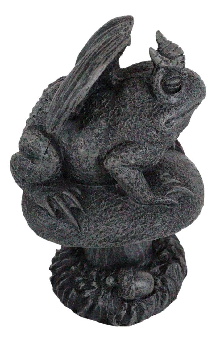 Ebros Gift Ebros Gift Toad Gargoyle On Mushroom Figurine Collectible 5" Height Horned