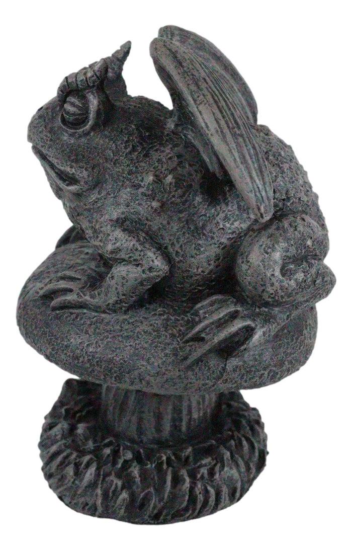 Ebros Gift Ebros Gift Toad Gargoyle On Mushroom Figurine Collectible 5" Height Horned