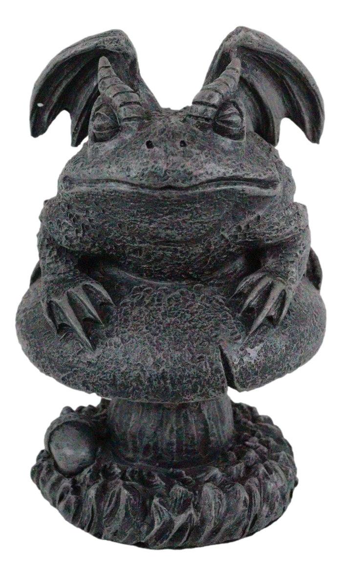 ebros gift Ebros Gift Toad Gargoyle on Mushroom Figurine Collectible 5" Height Horned