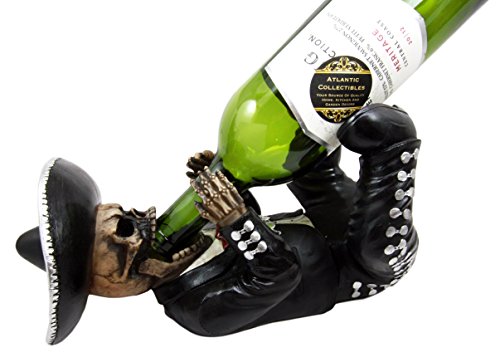 Ebros Gift Ebros Gift Traditional Day Of The Dead Skeleton Mariachi Wine Holder Figurine 11.25" Long