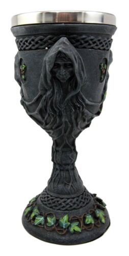Ebros Gift Ebros Gift Triple Goddess Wine Goblet Chalice 10oz Cup Wiccan Ritual Mother Maiden Crone Decor
