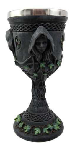 Ebros Gift Ebros Gift Triple Goddess Wine Goblet Chalice 10oz Cup Wiccan Ritual Mother Maiden Crone Decor