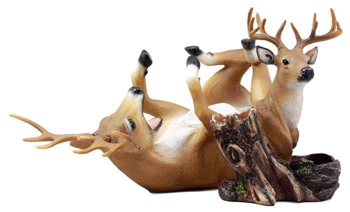 Ebros Gift Ebros Gift Trophy Emperor Whitetail Buck Deer Wine Holder And Glass Salt & Pepper Shakers Holder Figurine Decor Set