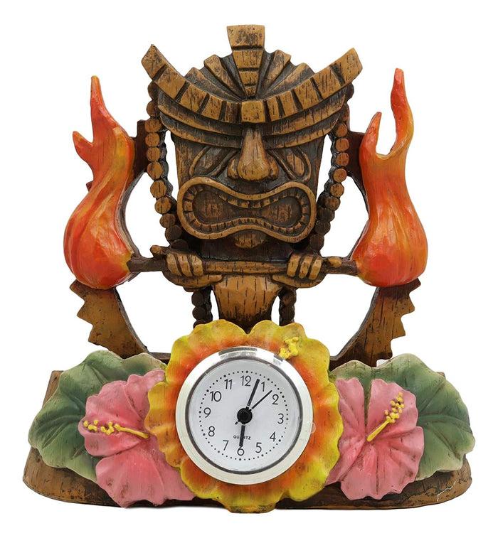Ebros Gift Ebros Gift Tropical Colorful Polynesia Tiki Fire Goddess Pele Bedside Table Desktop Clock Figurine 7" Tall Volcano Lightning Wind Deity Of Hawaii Sculpture Decorative Clocks Accent
