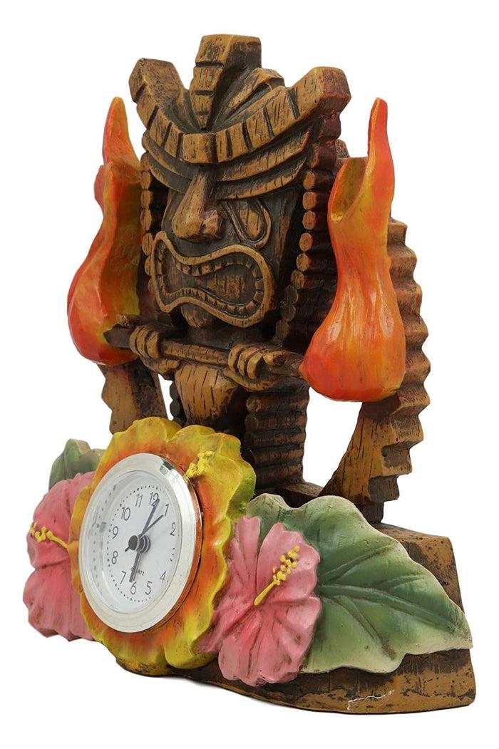 Ebros Gift Ebros Gift Tropical Colorful Polynesia Tiki Fire Goddess Pele Bedside Table Desktop Clock Figurine 7" Tall Volcano Lightning Wind Deity Of Hawaii Sculpture Decorative Clocks Accent