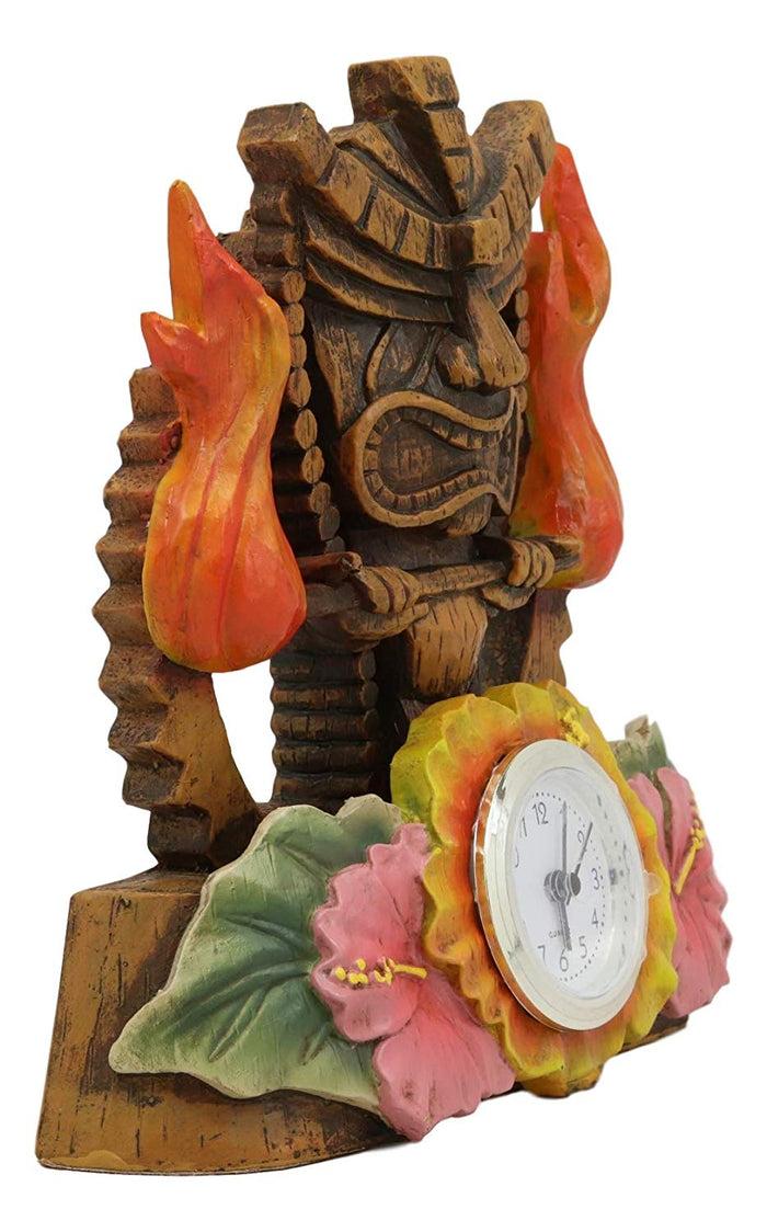 Ebros Gift Ebros Gift Tropical Colorful Polynesia Tiki Fire Goddess Pele Bedside Table Desktop Clock Figurine 7" Tall Volcano Lightning Wind Deity Of Hawaii Sculpture Decorative Clocks Accent