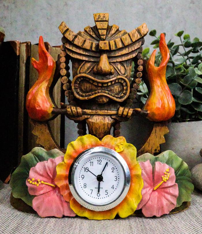 ebros gift Ebros Gift Tropical Colorful Polynesia Tiki Fire Goddess Pele Bedside Table Desktop Clock Figurine 7" Tall Volcano Lightning Wind Deity of Hawaii Sculpture Decorative Clocks Accent