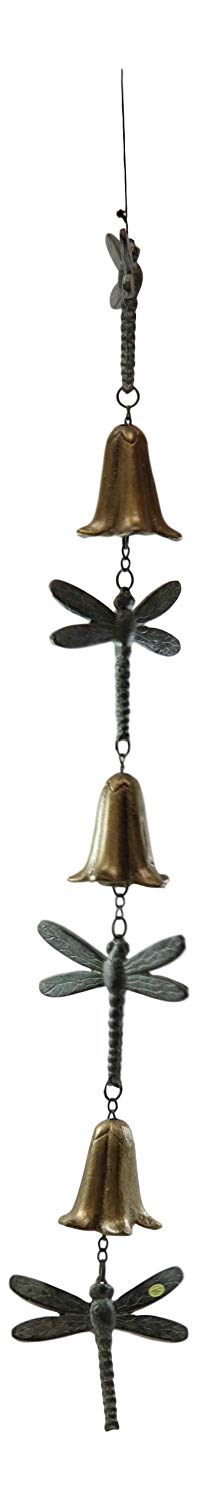 Ebros Gift Ebros Gift Verdi Green Beautiful Cottage Garden 4 Dragonflies With Bells Aluminum Resonant Relaxing Wind Chime Pool Patio Garden Decor Dragonfly Insect Feng Shui Symbol Of Happiness And New Beginnings