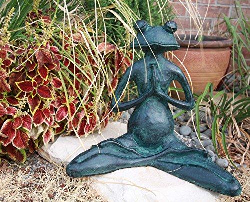 Ebros Gift Ebros Gift Verdi Green Resin Yoga Meditating Buddha Frog Garden Statue 11.75" Tall