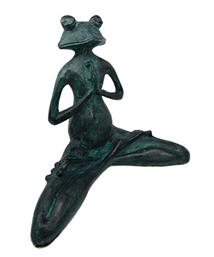 Ebros Gift Ebros Gift Verdi Green Resin Yoga Meditating Buddha Frog Garden Statue 11.75" Tall