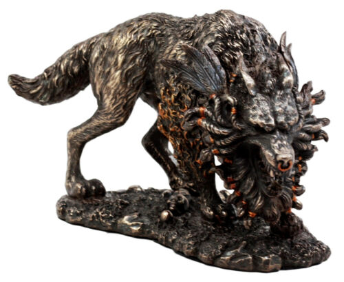 Ebros Gift Ebros Gift Viking Norse Mythology Fenrir Statue 8.25"L Vánagandr Giant Wolf