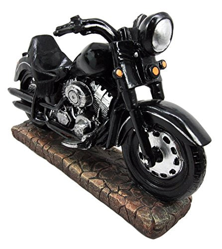 Ebros Gift Ebros Gift Vintage Black Chopper Motorcycle Bike Wine Holder Figurine 12.25"L