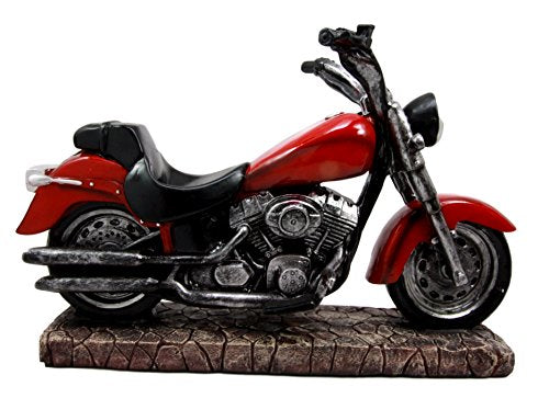 Ebros Gift Ebros Gift Vintage Red Road Hog Chopper Motorbike Wine Holder Figurine 13.25" Long