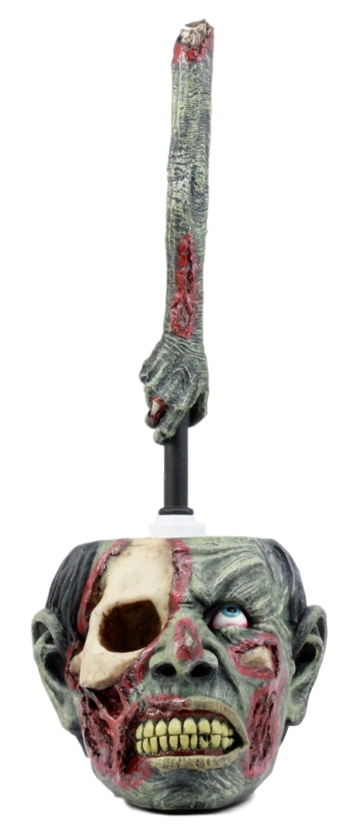 Ebros Gift Ebros Gift Walking Dead Zombie Hand Toilet Bowl Brush & Zombie Head Toilet Bowl Brush Holder Set Decorative Figurine 14"H