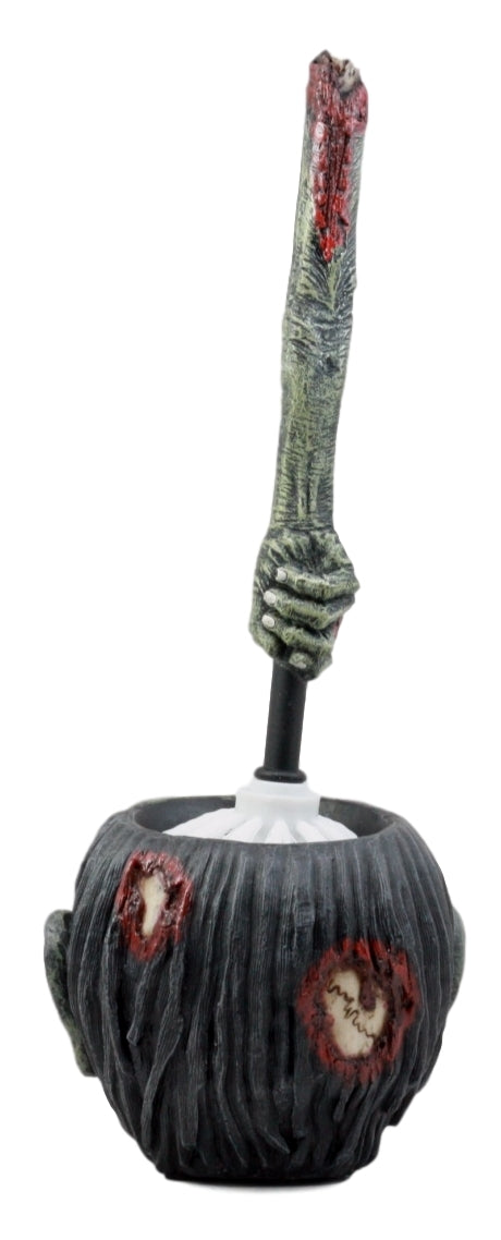 Ebros Gift Ebros Gift Walking Dead Zombie Hand Toilet Bowl Brush & Zombie Head Toilet Bowl Brush Holder Set Decorative Figurine 14"H