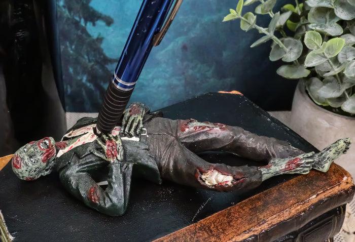 ebros gift Ebros Gift Walking Dead Zombie Hunter Pen Holder Figurine 6.75"L Office Desktop Walker Apocalypse Pencil Holder