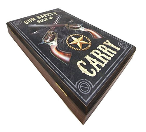 Ebros Gift Ebros Gift Western Dual Revolver Gun Carry Rule Secret Safe Book Shaped Multiple Keys Decorative Storage Organizer