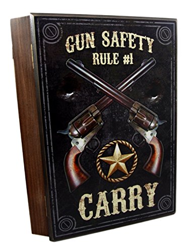 Ebros Gift Ebros Gift Western Dual Revolver Gun Carry Rule Secret Safe Book Shaped Multiple Keys Decorative Storage Organizer