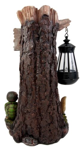 Ebros Gift Ebros Gift Whimsical Forest Bedtime Story Mother Bear With Baby Cub Turtle And Squirrel Solar LED Light Lantern Welcome Sign Statue Fairy Tales Nursery Rhymes Guest Greeter Figurine Decor