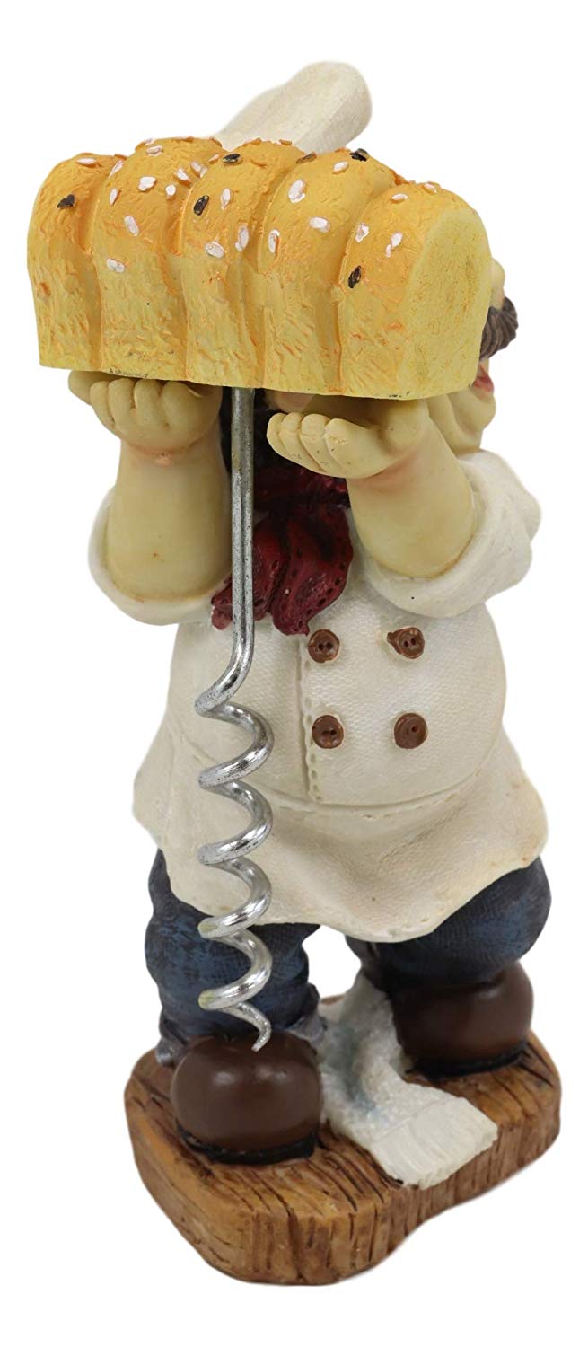 Ebros Gift Ebros Gift Whimsical Hand Painted Novelty Corkscrew Wine Bottle Cork Opener Party Hosting Beverage Accessory Home And Kitchen Decor Organizer (Bakery Baguette Chef)