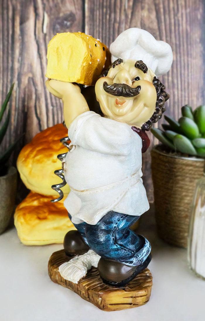 ebros gift Ebros Gift Whimsical Hand Painted Novelty Corkscrew Wine Bottle Cork Opener Party Hosting Beverage Accessory Home And Kitchen Decor Organizer (Bakery Baguette Chef)