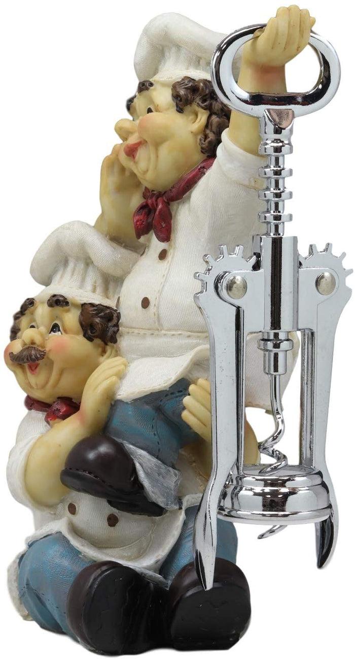 Ebros Gift Ebros Gift Whimsical Hand Painted Novelty Corkscrew Wine Bottle Cork Opener Party Hosting Beverage Accessory Home And Kitchen Decor Organizer (Acrobatic Twin Chefs)