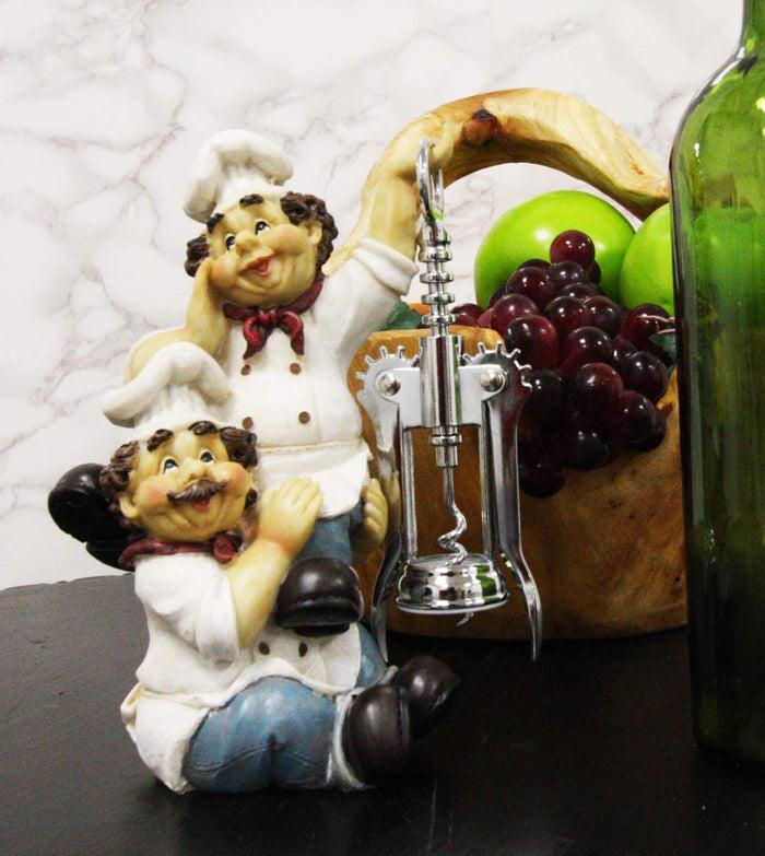 ebros gift Ebros Gift Whimsical Hand Painted Novelty Corkscrew Wine Bottle Cork Opener Party Hosting Beverage Accessory Home And Kitchen Decor Organizer (Acrobatic Twin Chefs)