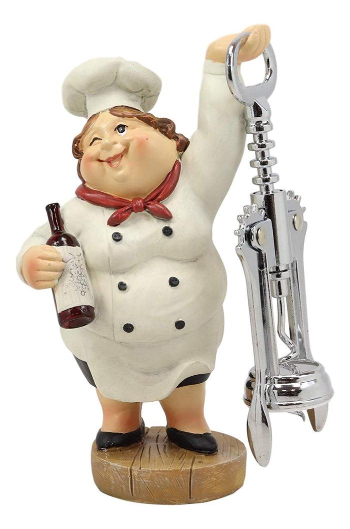 ebros gift Ebros Gift Whimsical Hand Painted Novelty Corkscrew Wine Bottle Cork Opener Party Hosting Beverage Accessory Home And Kitchen Decor Organizer (Italian Female Lady Chef)